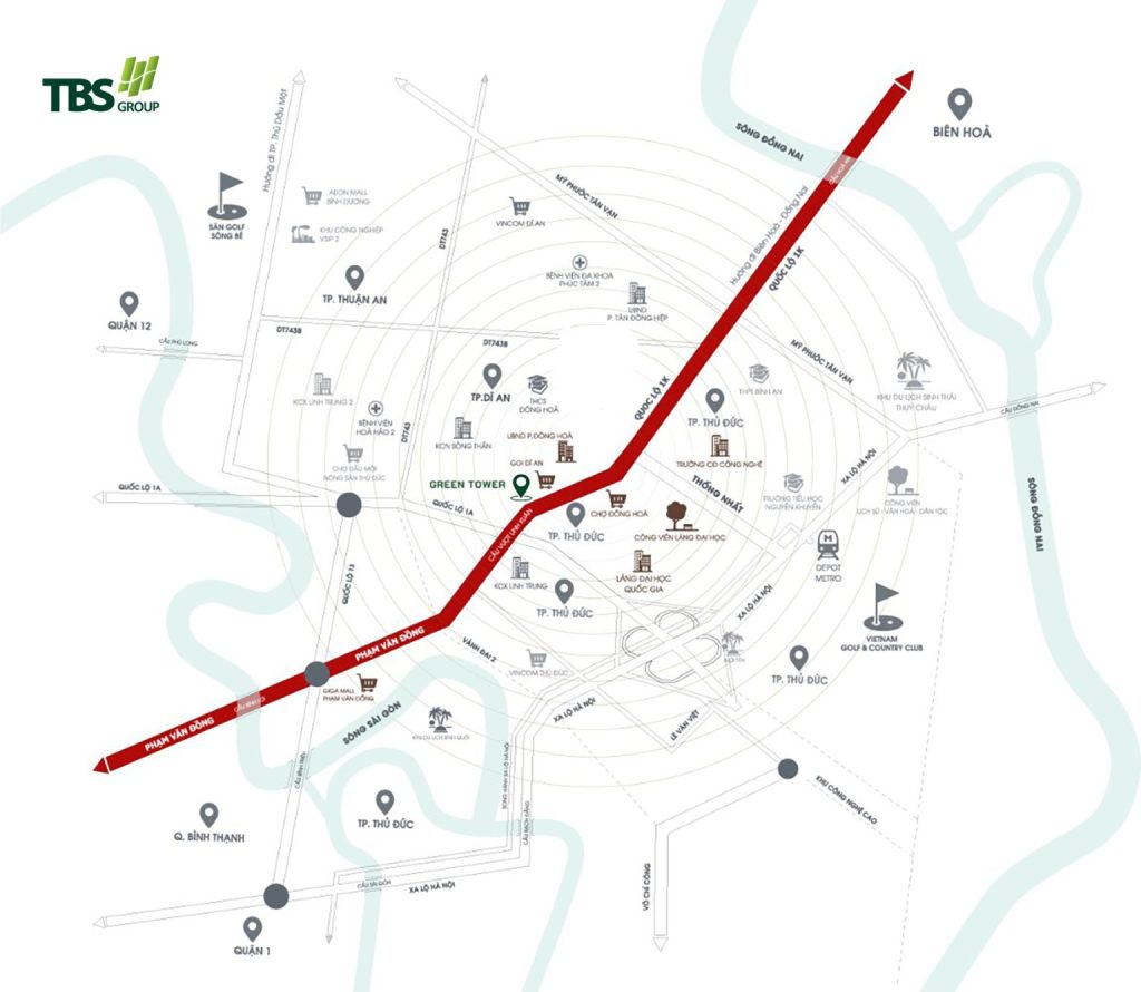 Vị trí dự án Green Skyline Dĩ An